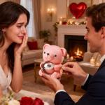 Romantic Teddy Bear with Hidden Jewelry Box