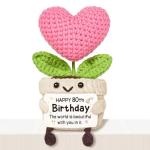 80th Birthday Crochet Heart Gift for Women