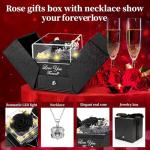Real Black Rose Gift Set with Necklace for Her