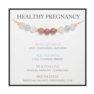 Adjustable Rainbow Moonstone Bracelet for Expecting Moms