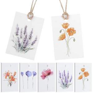 Floral Gift Tags Set with String - 50 Pack