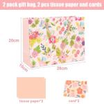 Floral Gift Bag Set with Ribbon and Cards