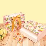 Floral Gift Bag Set with Ribbon and Cards