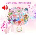 70th Birthday Music Card with 3D Flowers