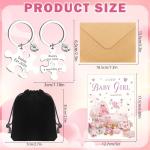 Welcome Baby Girl Card with Keyring Gift