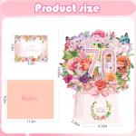 70th Birthday Music Card with 3D Flowers