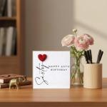 60th Birthday Card with 3D Heart Balloon Design