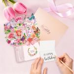 70th Birthday Music Card with 3D Flowers