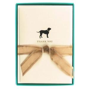 Black Lab Thank You Cards with Gold Foil