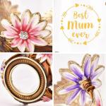 Flower Glass Coffee Mug for Mom - 12 Oz