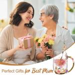 Flower Glass Coffee Mug for Mom - 12 Oz