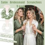 Silk Satin Hair Scrunchies Set for Bridesmaids