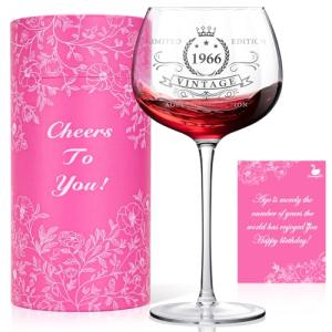 Vintage 1966 Wine Glass for 60th Birthday