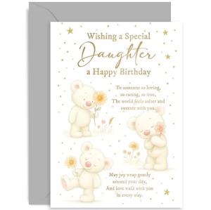 Sweet Poem Birthday Card with Teddy Bear Design