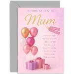 Heartfelt Birthday Card for Mum with Balloons