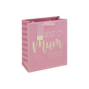 Best Mum Ever Pink Gift Bag with Tag