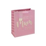 Best Mum Ever Pink Gift Bag with Tag