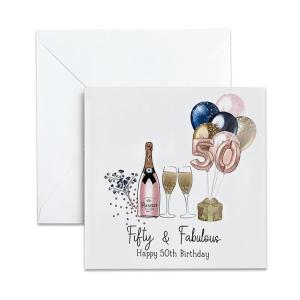 Fifty & Fabulous Birthday Card for Her