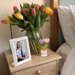 Crochet Tulip Mum Gift with Heartfelt Message