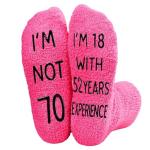 Funny 70th Birthday Fluffy Socks for Women
