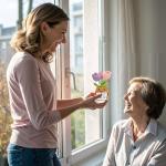 Crochet Tulip Mum Gift with Heartfelt Message