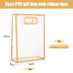 Gold Ribbon Clear Tote Bags - 8 Pack