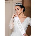 Elegant Bride Sash with Pearls and Rhinestones