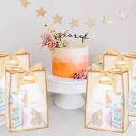 Gold Ribbon Clear Tote Bags - 8 Pack