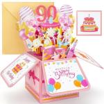 90th Birthday Pop Up Card for Her
