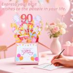 90th Birthday Pop Up Card for Her