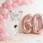 60th Birthday Butterfly Crystal Suncatcher for Her