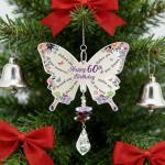60th Birthday Butterfly Crystal Suncatcher for Her
