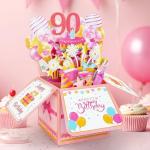 90th Birthday Pop Up Card for Her