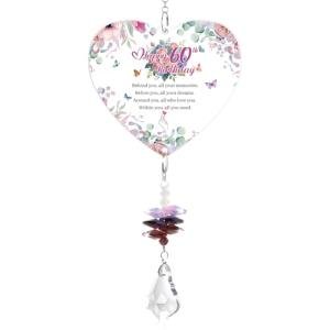 60th Birthday Gifts For Women, Crystal Suncatcher, 60th Birthday Gifts For Her, Gifts For 60 Year Old Woman, Present For Mum Auntie Grandma Wife Friends Teacher