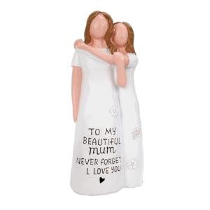 QBEJIME Gifts For Mum, Hand-Painted Mother Daughter Figurine, Mothers Day Mum Gifts, Mum's Birthday Gift From Daughter, Presents For Mummy On Christmas, Valentine's Day, Mother's Day