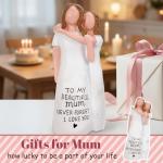 QBEJIME Gifts For Mum, Hand-Painted Mother Daughter Figurine, Mothers Day Mum Gifts, Mum's Birthday Gift From Daughter, Presents For Mummy On Christmas, Valentine's Day, Mother's Day