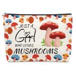 Mushroom Lovers Gifts for Women Makeup Bag Mushroom Themed Gifts Mushrooms Gift for Women Teen Sister Friend Cosmetic Bag Christmas Birthday Gift for Fungi Lovers Mom Pregnant Female Cosmetic Pouch