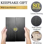 back in 1946 80th Birthday Gifts for Men & Women - 80th birthday Card for Dad,Grandad,Mum,Grandma - 80 Year Old Decorations - Black Tri-Fold Greeting Card - Perfect 1946 Poster Gift Ideas