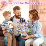 Mothers Day Card, Happy Mother’s Day card with Music&Light, Hummingbird Oasis,10Inch Forever Flower Bouquet from Daughter, Son, Husband, Mother Day Gift Card for MUM Wife Grandma