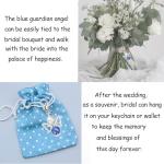 Something Blue for Bride to Be on Wedding Gifts Card Bridal Angel Bouquet Garter Charm Gift Card for Daughter on Wedding Day, from Mom Dad Grandma Sister Friends