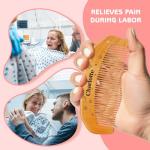 Personalised Birthing Comb for Labour, Custom Wooden Birth Comb for Pain Relief, Labour/Postpartum Essentials, Gifts for Pregnant Women (Design 2)