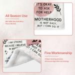 twirush New Mum Gifts, 50"x 60" Mama Daily Affirmations Blanket, Present for First Time Moms, Mummy to Be, Pregnant Women on Birthday, Mother's Day, Christening (Pink)