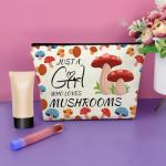 Mushroom Lovers Gifts for Women Makeup Bag Mushroom Themed Gifts Mushrooms Gift for Women Teen Sister Friend Cosmetic Bag Christmas Birthday Gift for Fungi Lovers Mom Pregnant Female Cosmetic Pouch