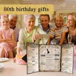 back in 1946 80th Birthday Gifts for Men & Women - 80th birthday Card for Dad,Grandad,Mum,Grandma - 80 Year Old Decorations - Black Tri-Fold Greeting Card - Perfect 1946 Poster Gift Ideas