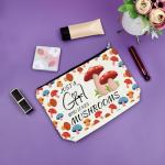 Mushroom Lovers Gifts for Women Makeup Bag Mushroom Themed Gifts Mushrooms Gift for Women Teen Sister Friend Cosmetic Bag Christmas Birthday Gift for Fungi Lovers Mom Pregnant Female Cosmetic Pouch