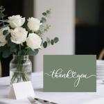 30Pack 350GSM | Thank You Cards with Envelopes & Seal Stickers,Blank Thank You Notes for Wedding,Baby Shower,Bridal Shower,Graduation,Business,Teacher Appreciation Gifts 3.5x5 inches(Forest Green)
