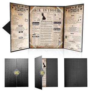 back in 1966 60th Birthday Gifts for Men & Women - 60th birthday Card for Dad,Husband,Mum,Wife - 60 Year Old Decorations - Black Tri-Fold Greeting Card - Perfect 1966 Poster Gift Ideas