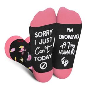 Funny Non-Slip Pregnancy Socks -Fun Novelty Crazy Maternity & Postpartum Socks for Women First Time New Mom to Be - Mothers Day Gifts for Pregnant Expecting Moms Mommy Christmas Stocking Fillers