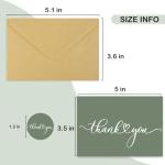 30Pack 350GSM | Thank You Cards with Envelopes & Seal Stickers,Blank Thank You Notes for Wedding,Baby Shower,Bridal Shower,Graduation,Business,Teacher Appreciation Gifts 3.5x5 inches(Forest Green)