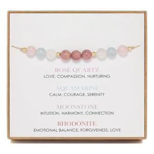 Qylazune Mothers Day Pregnancy Gifts Rainbow Moonstone Adjustable Bracelet Pink Gift Box For Christmas Birthday Mother'S Day Gift For Mum To Be Mummy To Be New Mum First Time Moms Pregnant Women